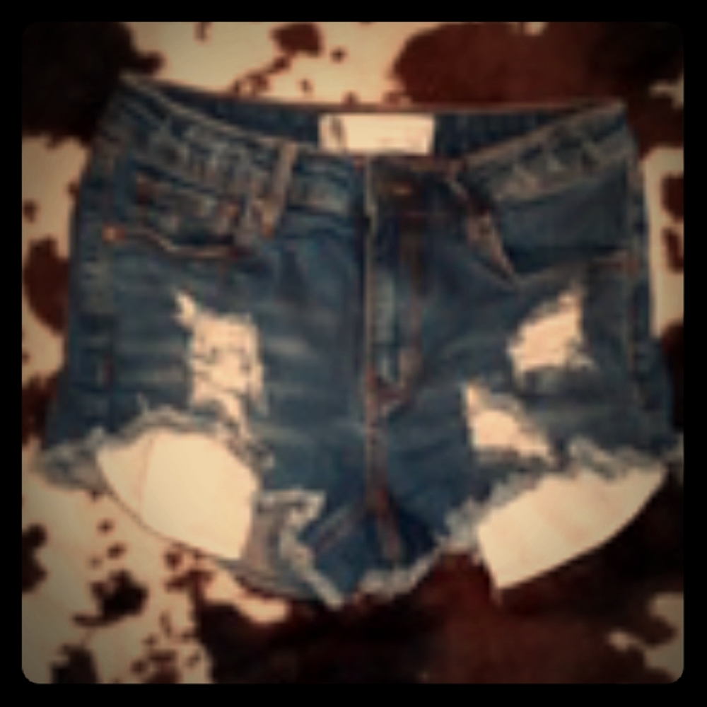 High waisted denim shorts